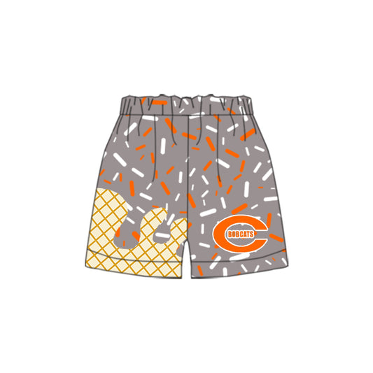 (Custom Design Preorder MOQ 5 Each Item) Team's Celina Bobcats Sprinkles Print Summer Bottom Shorts Mom and Me Matching Clothes