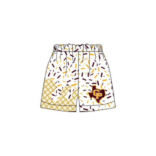(Custom Design Preorder MOQ 5 Each Item) Team's Collinsville Sprinkles Print Summer Bottom Shorts Mom and Me Matching Clothes