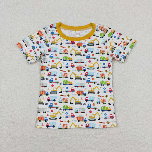 BT0555 Construction Print Boys Summer Tee Shirts Top
