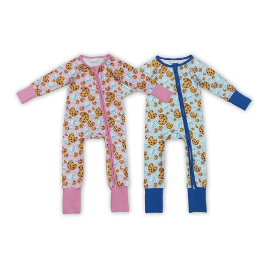 Cookies Milk Print Baby Fall Matching Romper Sibling Wear