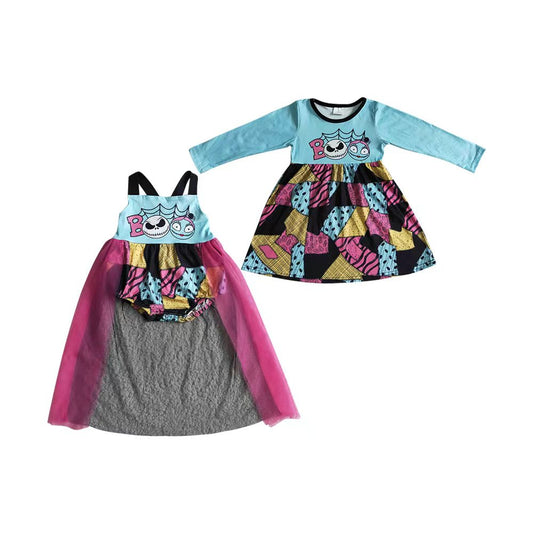 Cartoon Characters Corps* Bride BOO Girls Halloween Matching Clothes Sisters Wear
