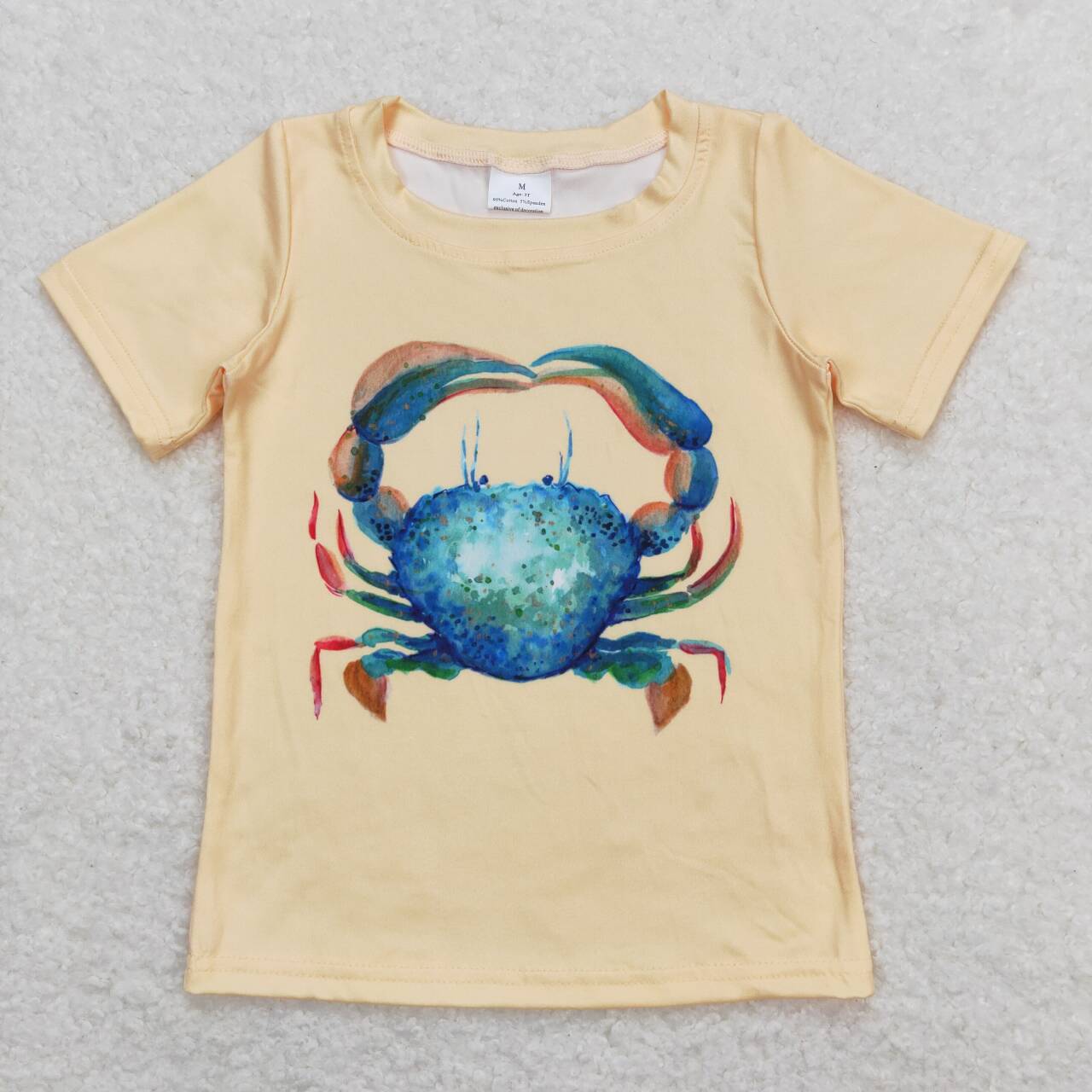 BT0612  Crab Print Boys Summer Tee Shirts Top