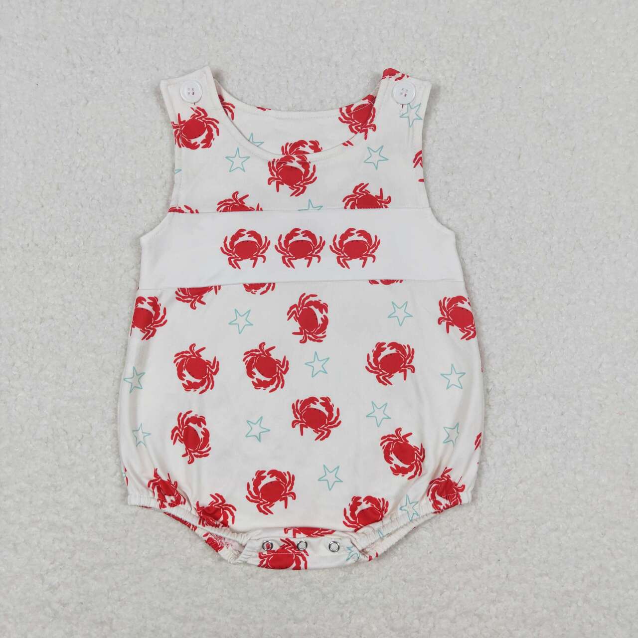 SR1186 Crab Print Baby Boys Summer Romper