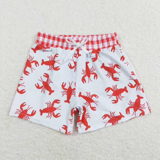 S0202 Boys Crayfish Print Swim Trunks