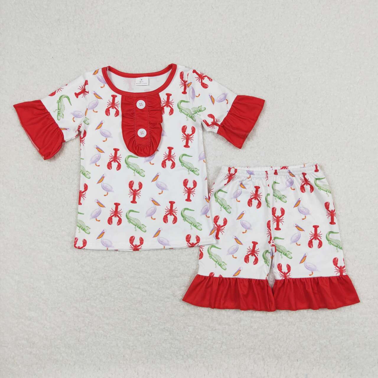 Crayfish Print Sibling Summer Matching Pajamas Clothes