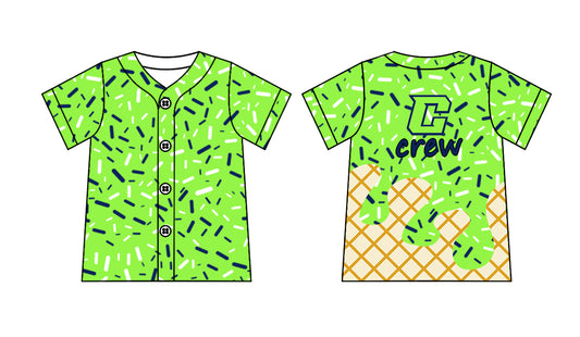 (Custom Design Preorder MOQ 5) Team's Crew Sprinkles Print Boys Summer Tee Shirts Top