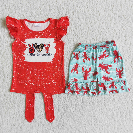 (Promotion)Girls crayfish  summer outfits  D12-13