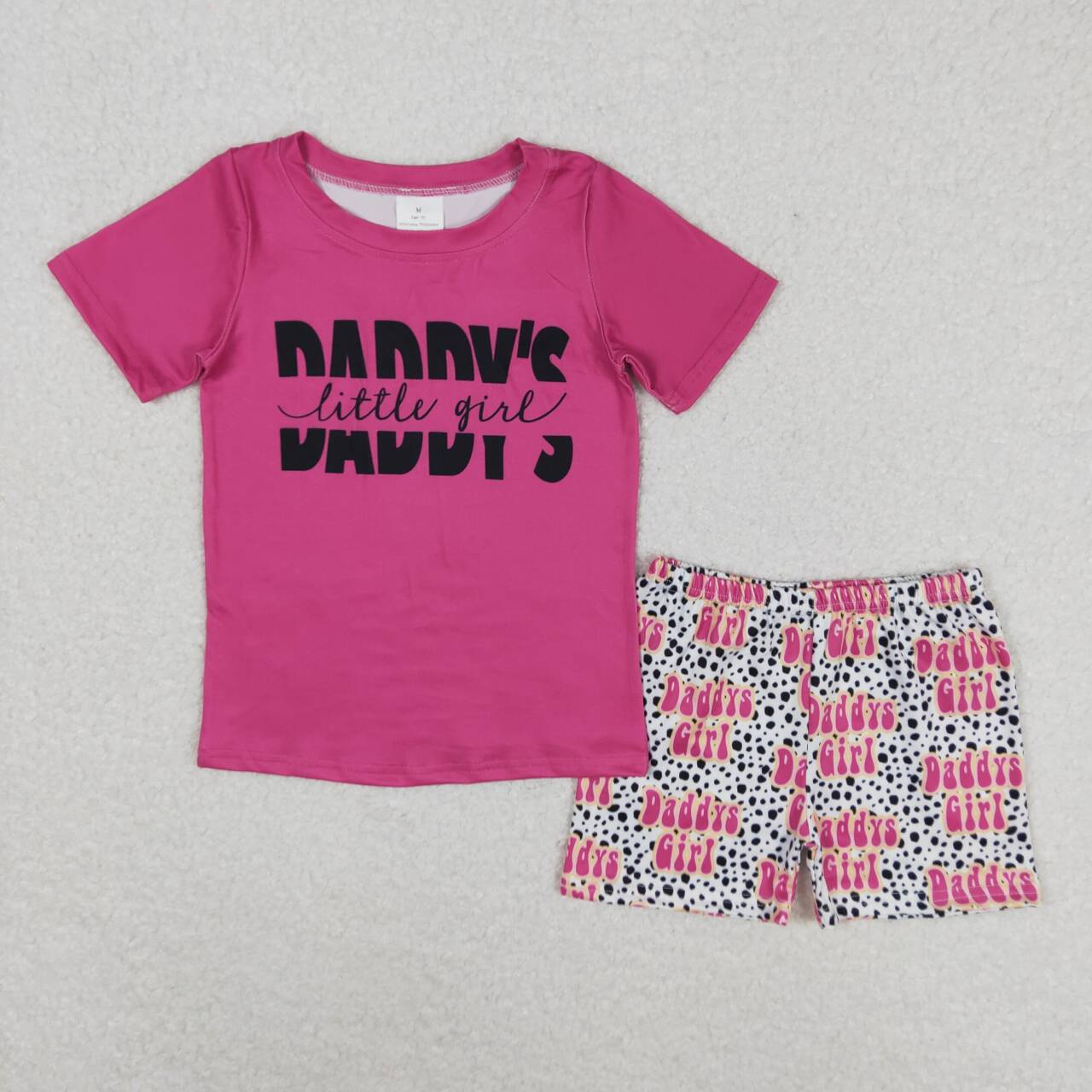 GSSO0546 DADDY'S Little Girl Top Leopard Shorts Girls Summer Clothes Set