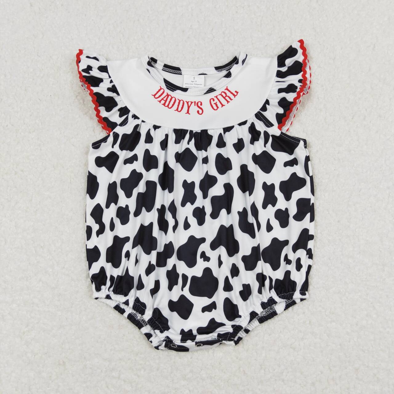 SR1146 DADDY'S GIRL Cow Print Baby Girls Summer Romper