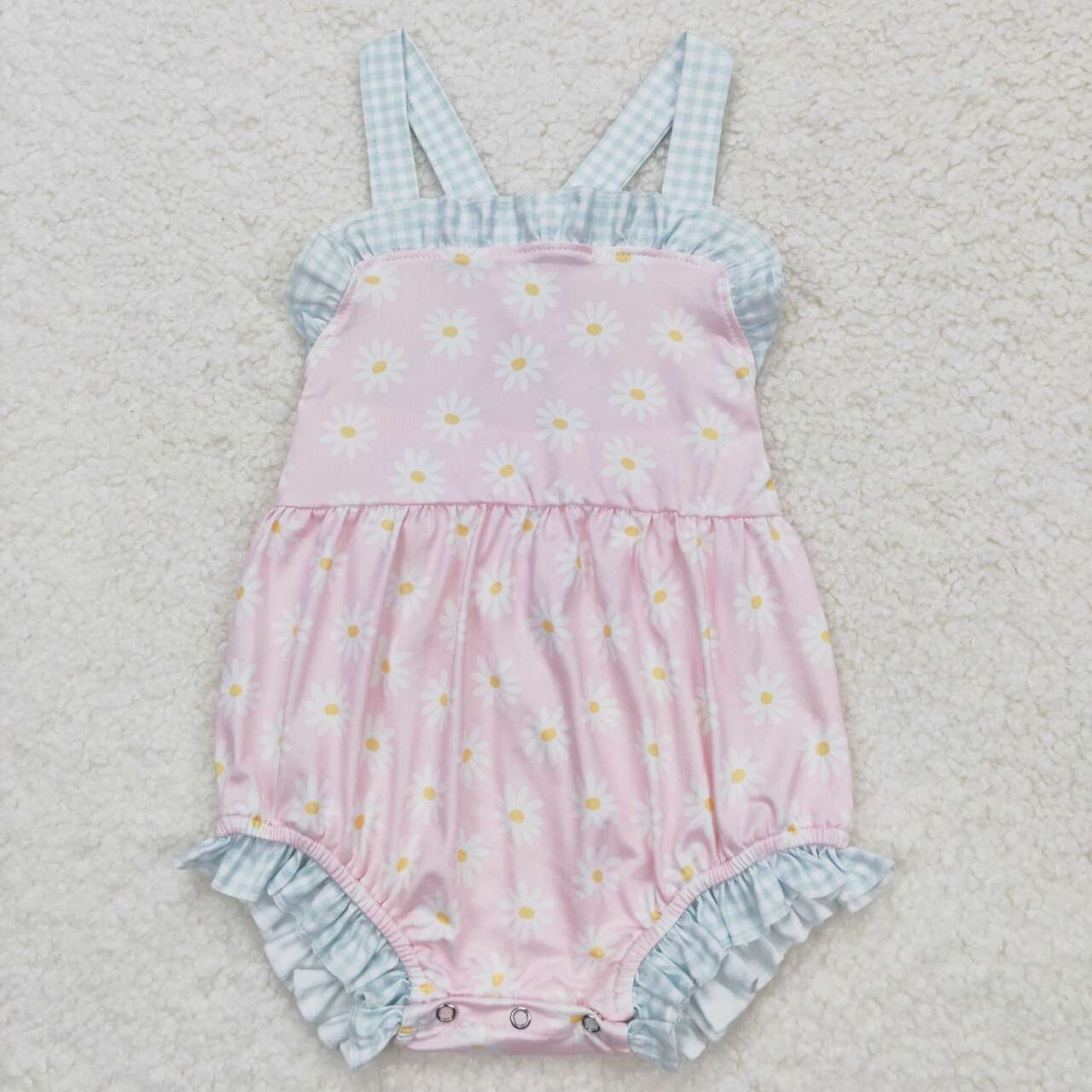 SR1182 Daisy Print Baby Girls Summer Romper