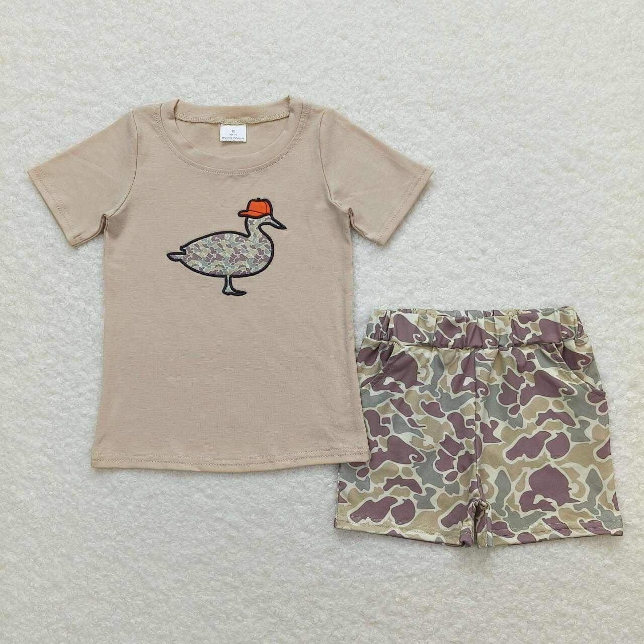 Camo Duck Embroidery Brothers Summer Matching Clothes