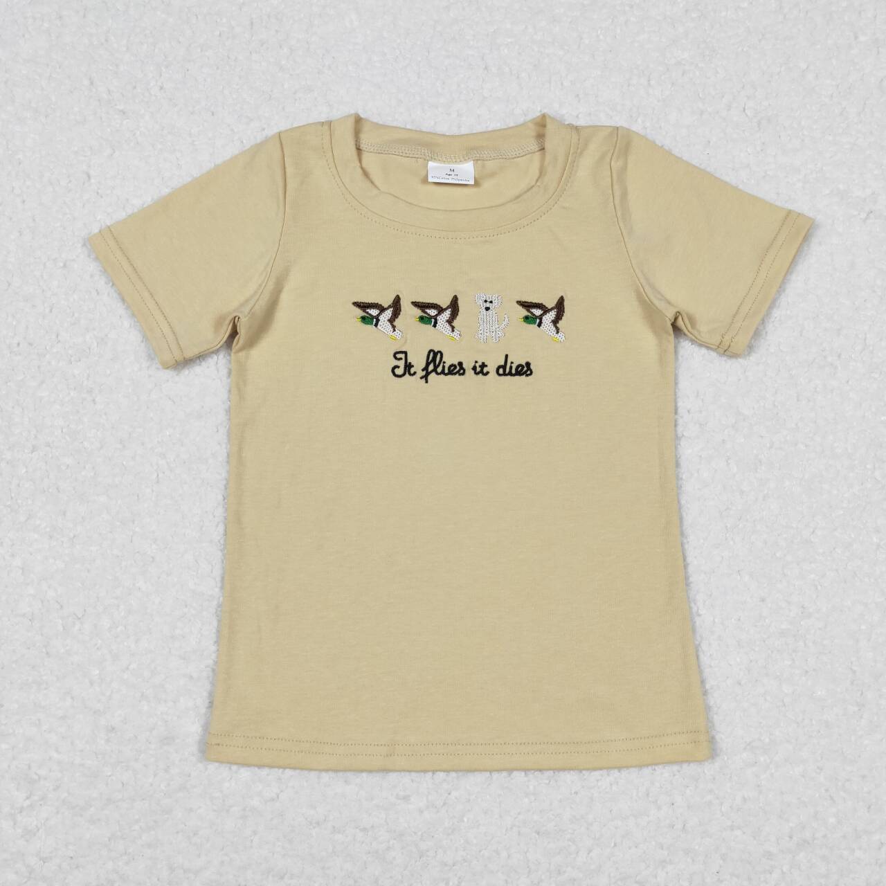 BT0621  Duck Dog Embroidery Boys Summer Tee Shirts Top