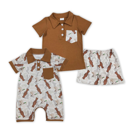 Duck Call Camo Print Brothers Summer Matching Clothes