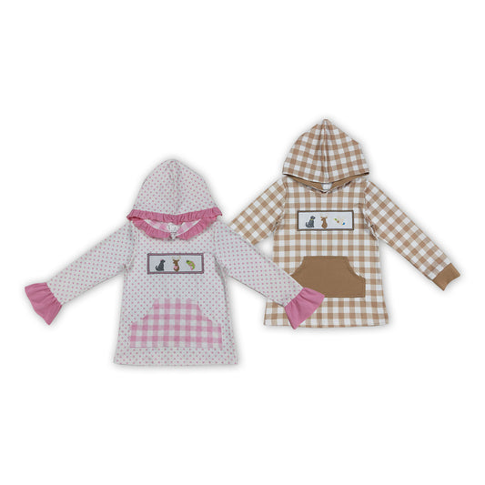 Duck Deer Dog Embroidery Kids Fall Hunting Hoodie Top Sisters Wear