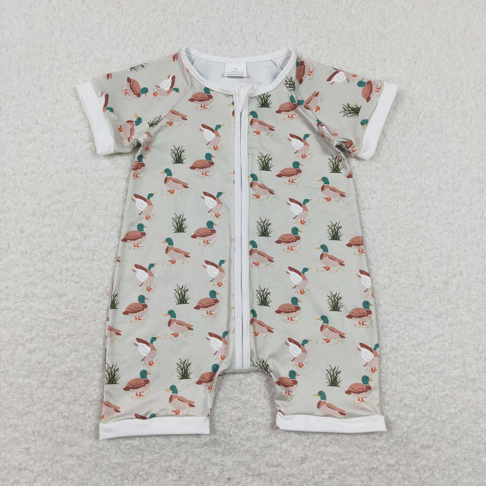 Hunting Design Baby Boys Summer Zipper Sleeper Romper Brothers Wear