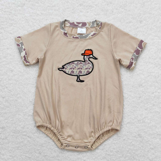 SR1403  Camo Duck Embroidery Baby Boys Summer Romper