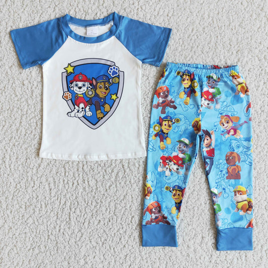 (Promotion) Boy's short sleeve pants cartoon dog outfits  E6-11