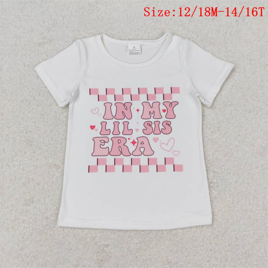 GT0557  In My Little Sister ERA Print Girls Summer Tee Shirts Top