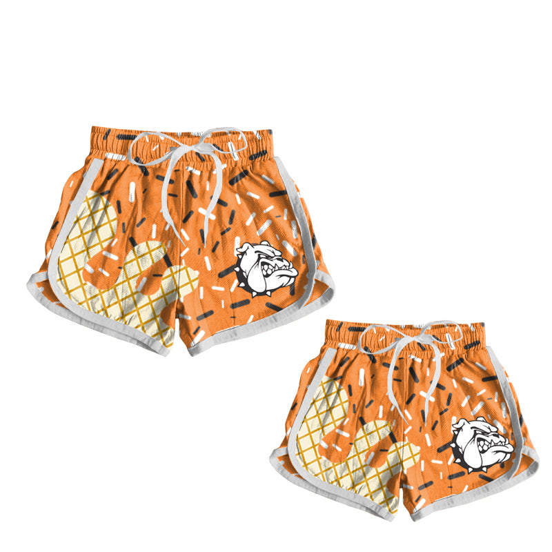 (Custom Design Preorder MOQ 5 Each Design) Team's Elida bulldogs Sprinkles Print Summer Bottom Sports Shorts Mom and Me Matching Clothes
