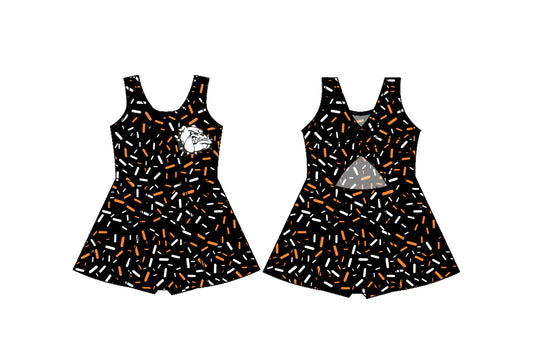 (Custom Design Preorder MOQ 5) Team's Elida Bulldogs Sprinkles Print Backless Top Shorts Skirts Girls Summer Yoga Dress
