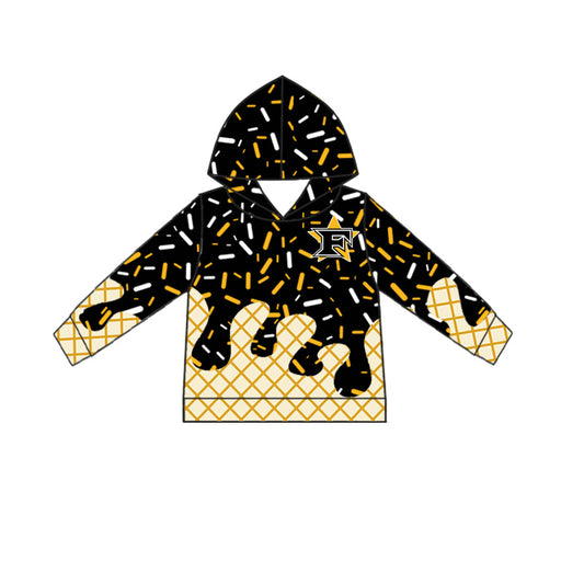 (Custom Design Preorder MOQ 5 Each Item)Team's Five Star Sprinkles Print Hoodie Top Mom and Me Matching Clothes