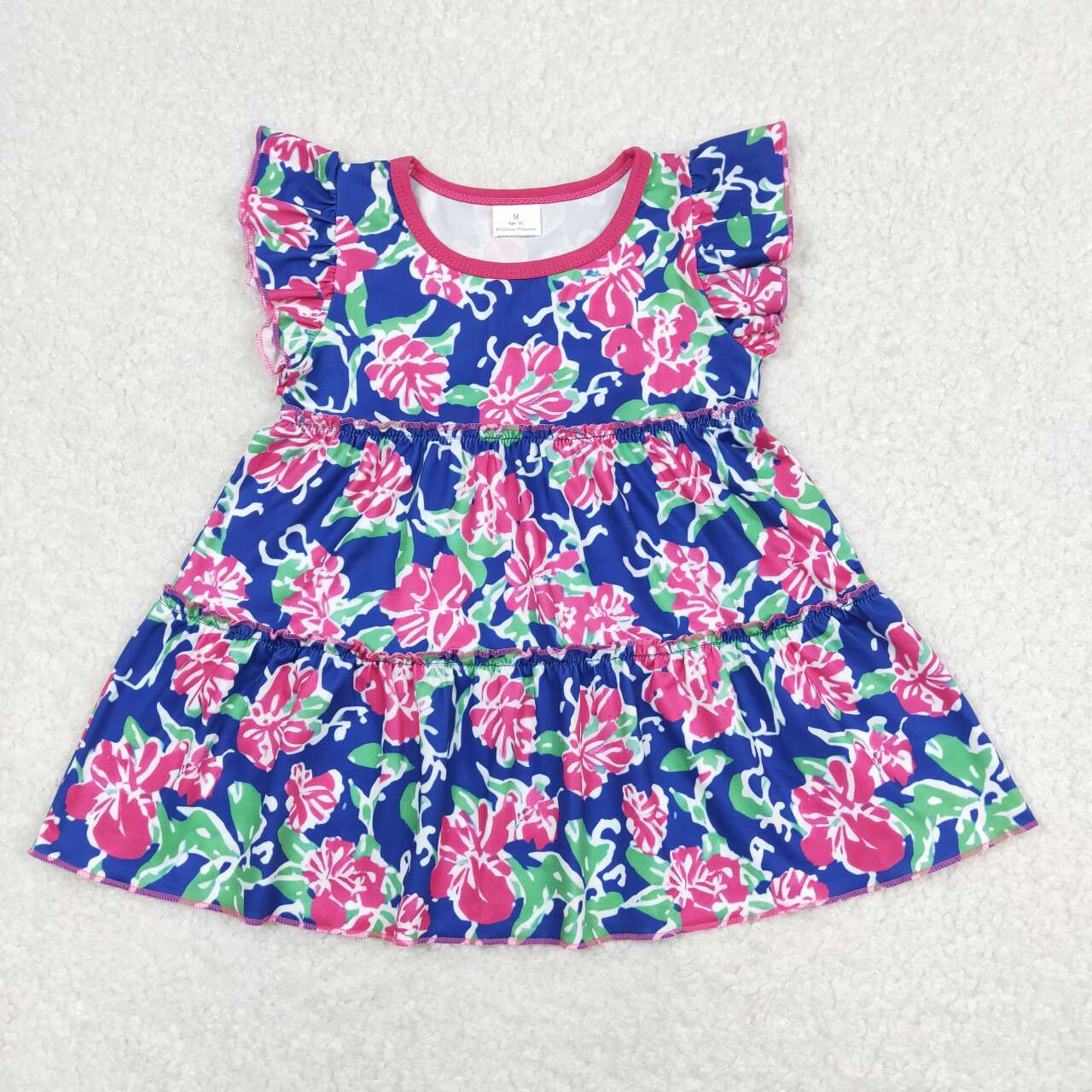 GSSO0613 Flowers Tunic Top Ruffle Shorts Girls Summer Clothes Set