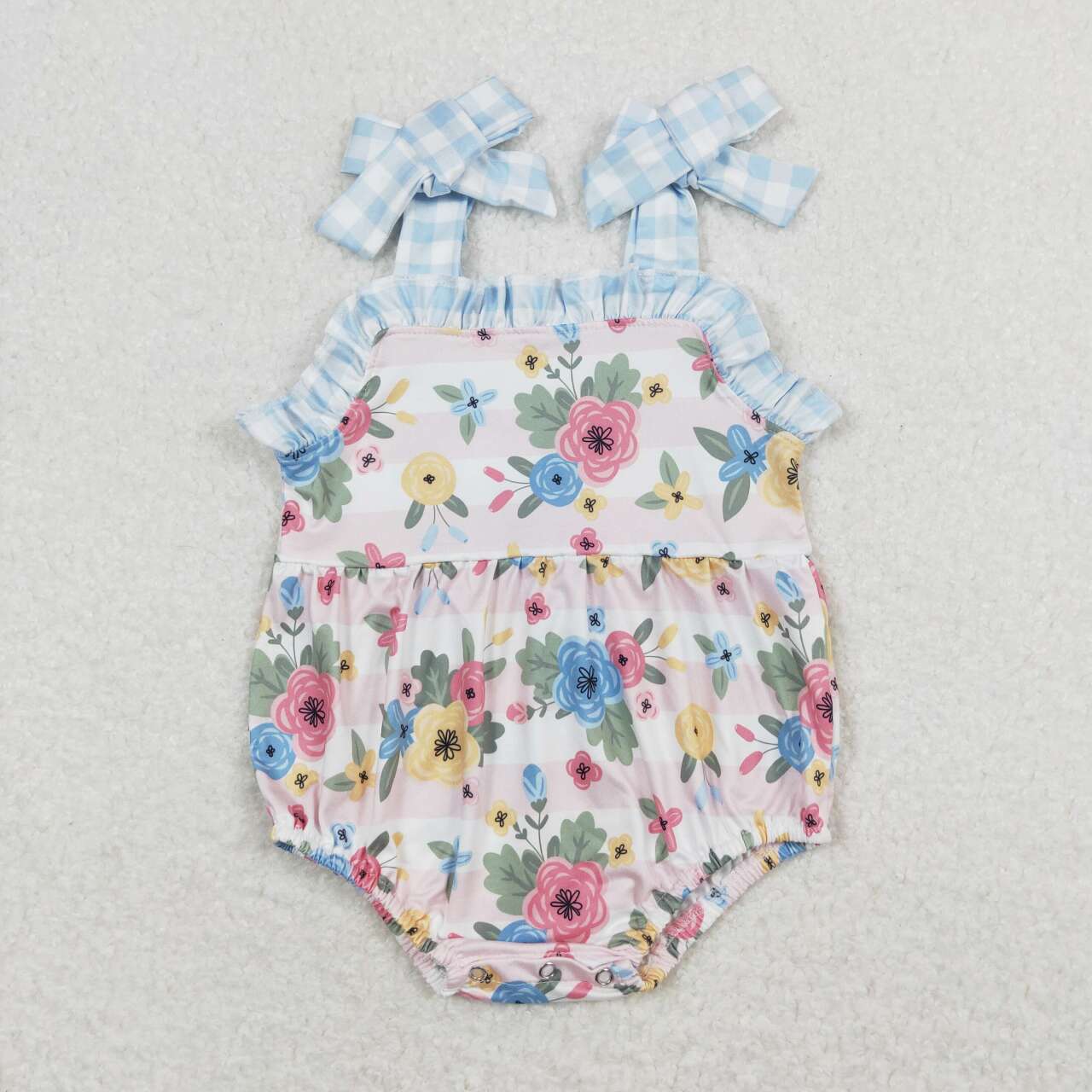 SR0970 Flowers Print Baby Girls Summer Strap Romper