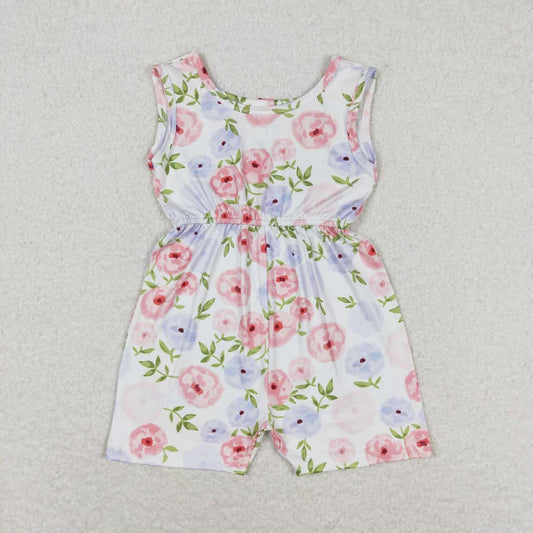 SR1311 Flowers Print Girls Summer Jumpsuits