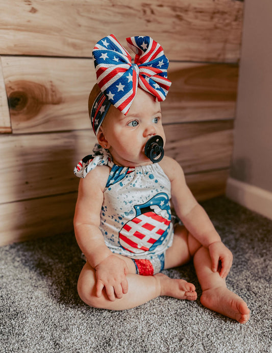 (Promotion)Baby girls 4th of July bummie outfits  GBO0042