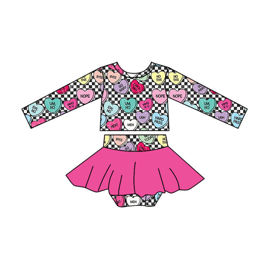 (Pre-order)GBO0237 Colorfule Heart Print Baby Girls Bummie Set