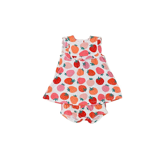 (Pre-order)GBO0286 Strawberry Baby Girls Summer Bummie Set