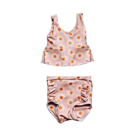 (Pre-order)GBO0322 Flowers Print Baby Girls Summer Bummie Set