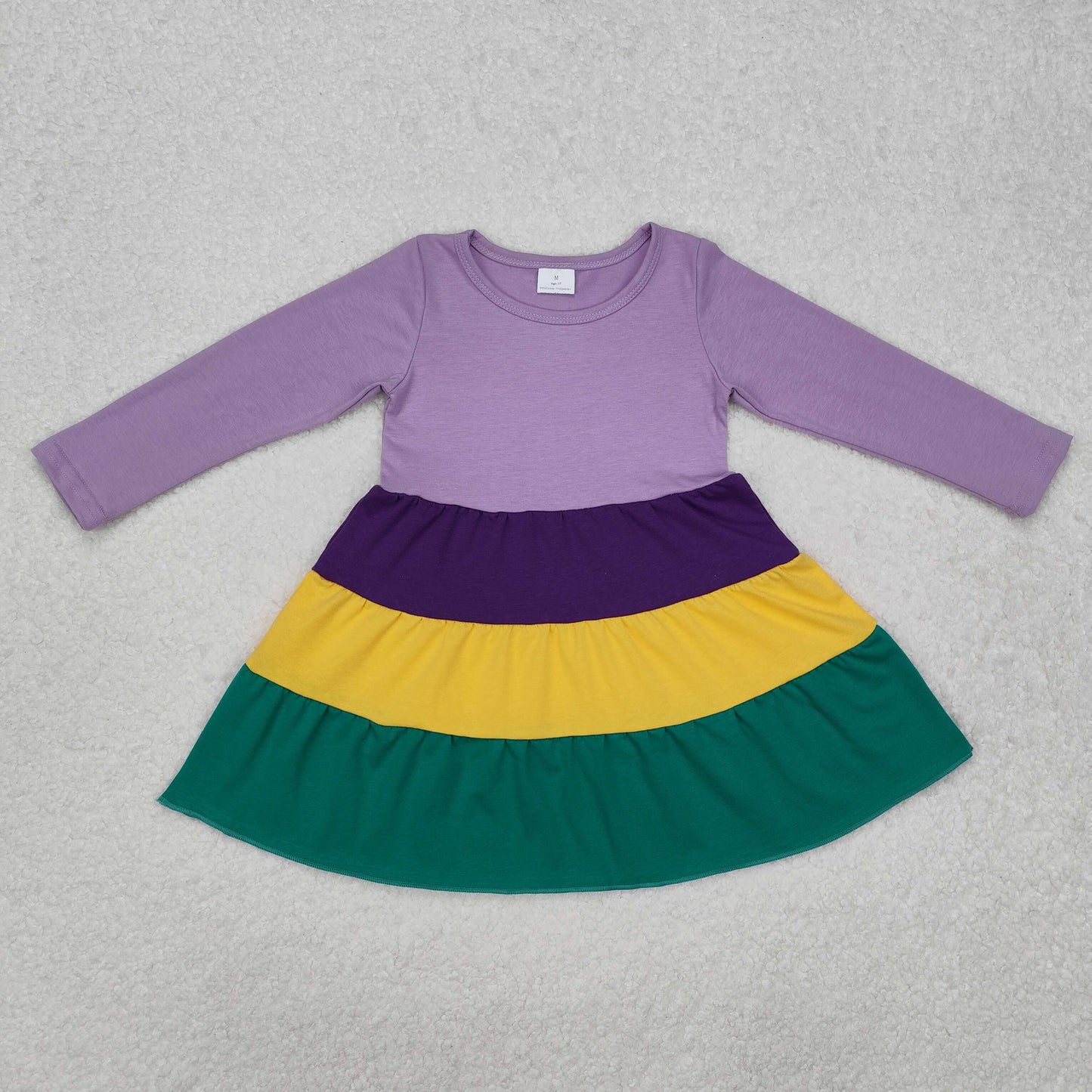 Purple Yellow Green Color Sibling Mardi Gras Matching Clothes