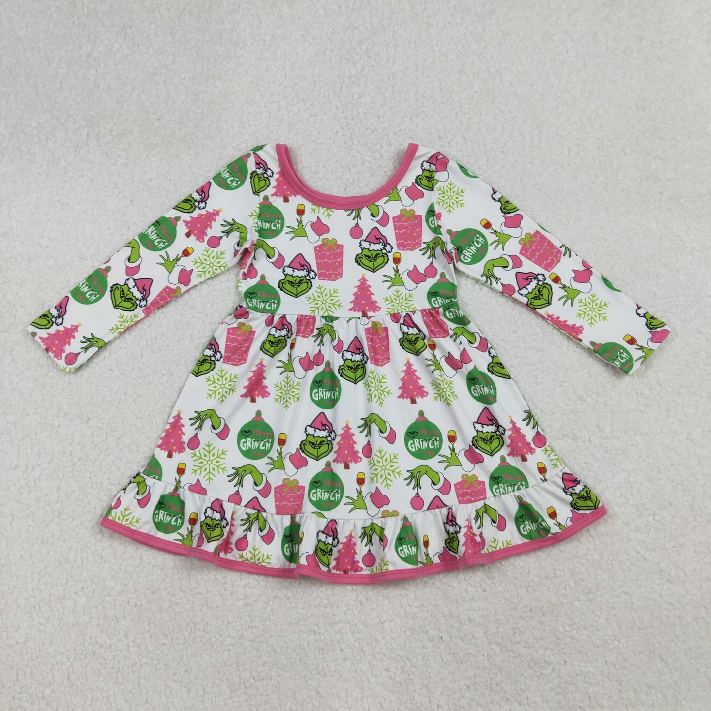 Green Frog Lights Girls Christmas Clothes Sisters Matching Wear