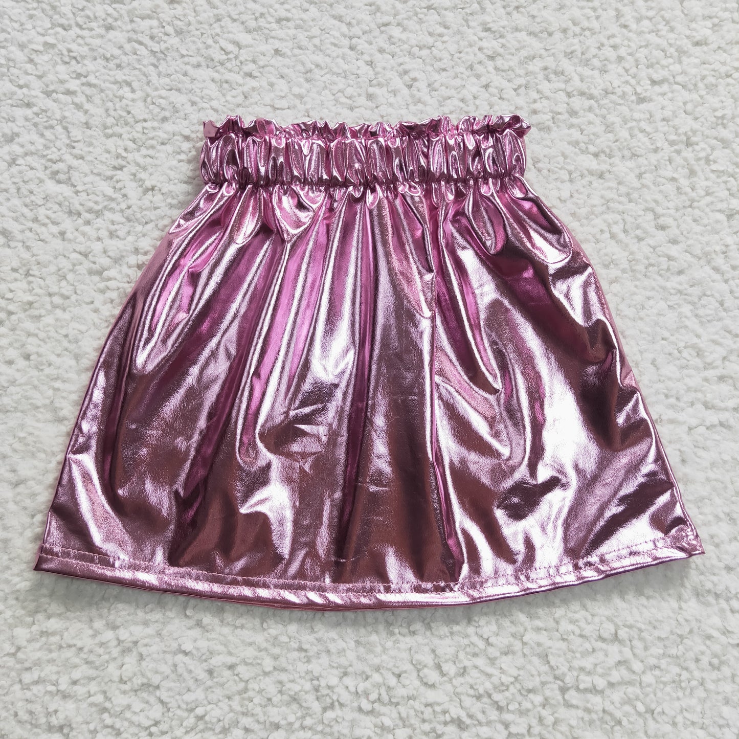 GLK0014 Girls pink leather skirt