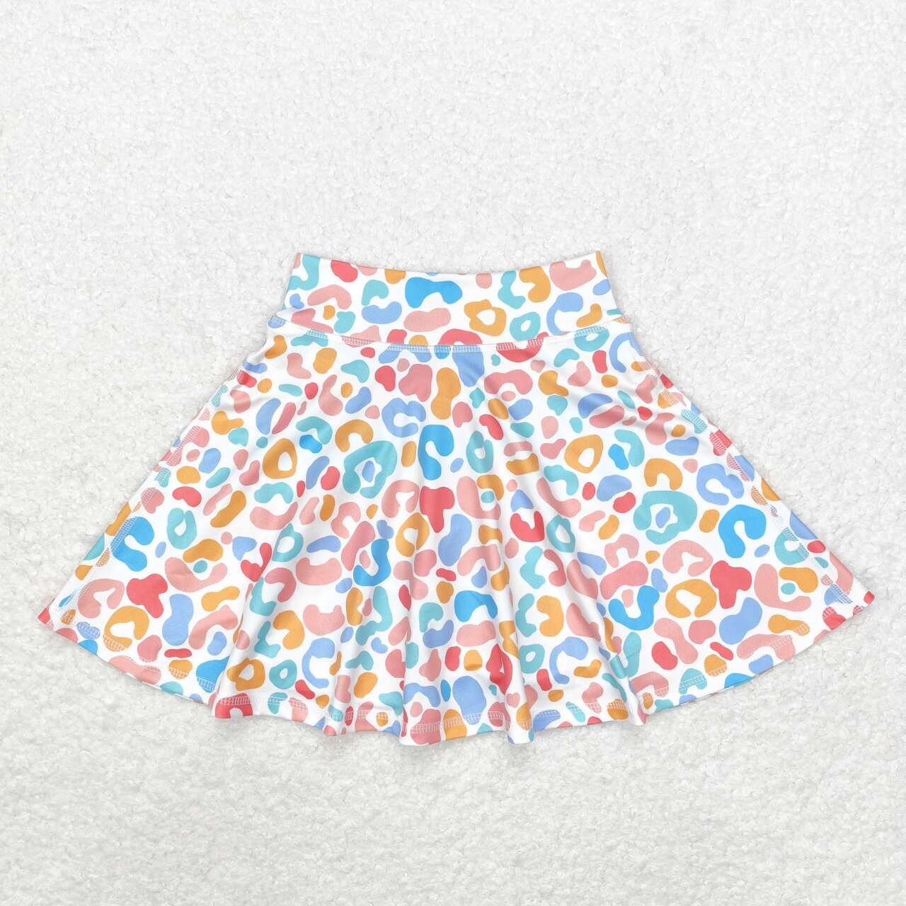 GLK0026 Colorful Leopard Print Girls Summer Yoga Skirts With Shorts