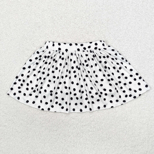 GLK0031 Black Dots Print Girls Skirts With Shorts