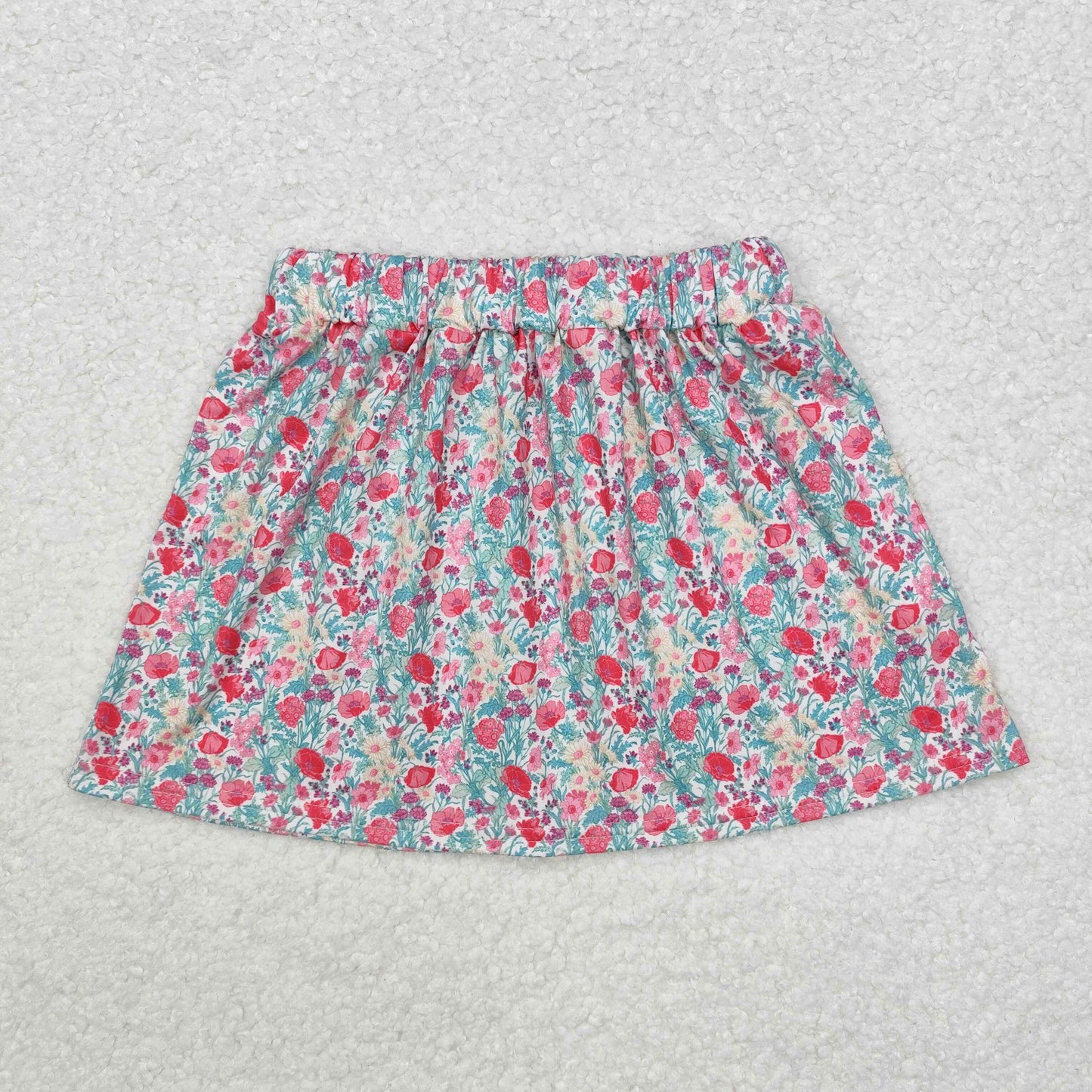 GLK0032 Hotpink Flowers Print Girls Skirts