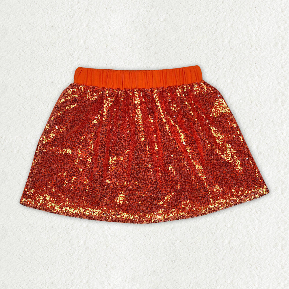 GLK0038 Orange Sequins Girls Skirts