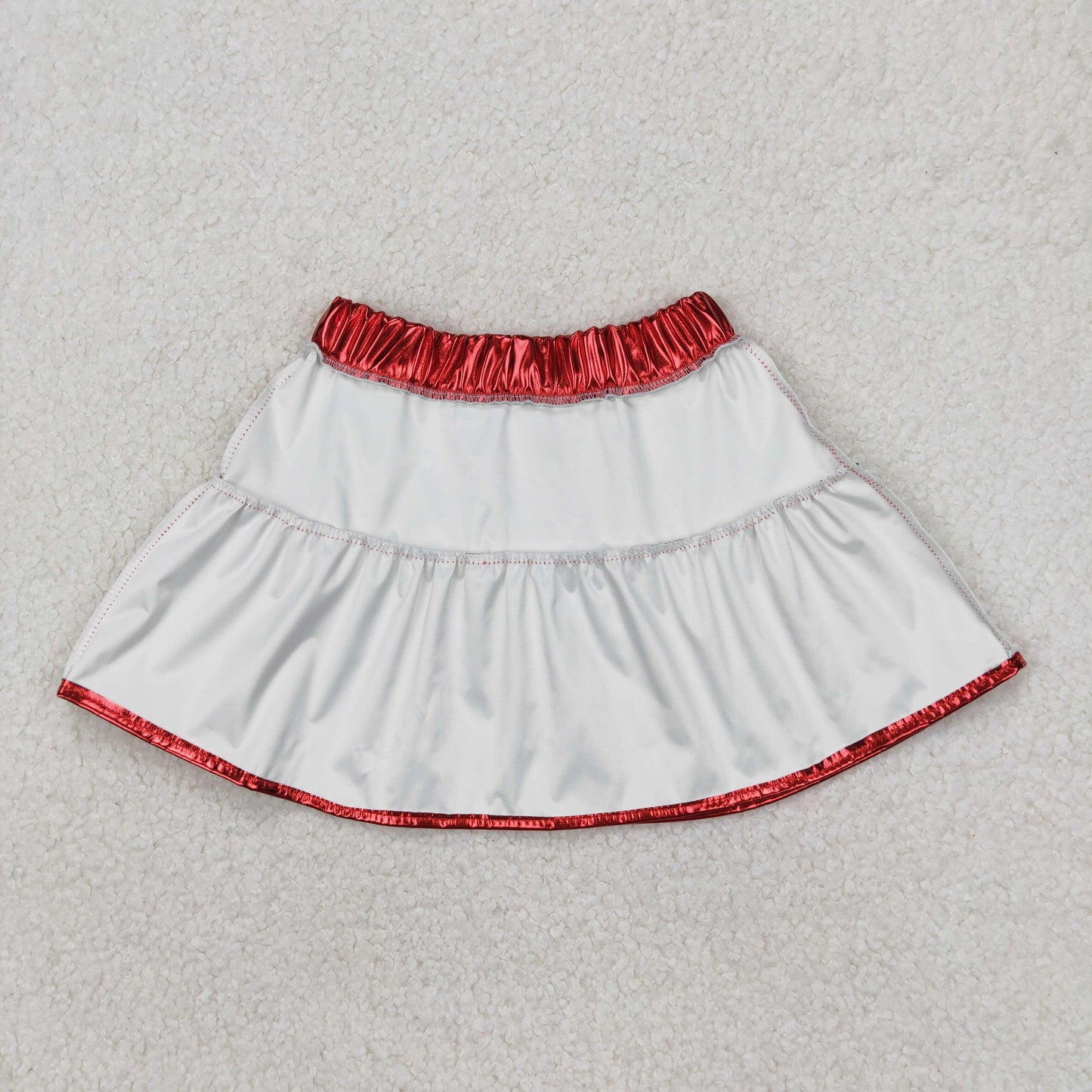 GLK0041  Red Pleather Elastic Girls Summer Bottom Skirts