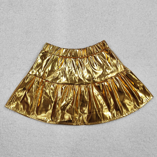 GLK0043  Golden Pleather Elastic Girls Summer Bottom Skirts