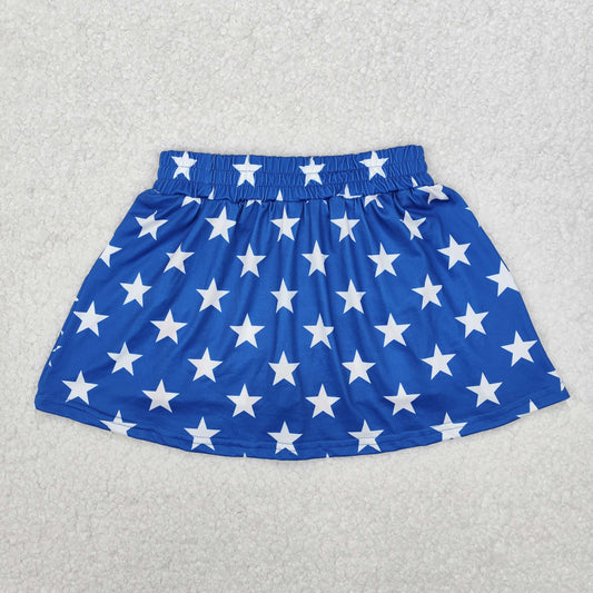 GLK0051  Red Stripes Stars Print Girls 4th of July Bottom Skirts Shorts