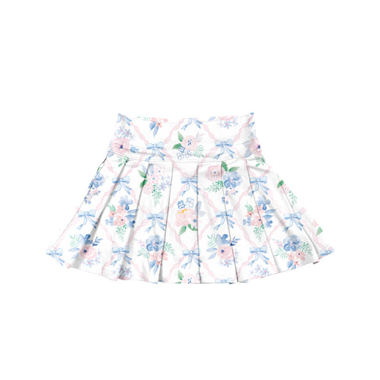 (Pre-order)GLK0113 Flowers Bows Girls Summer Bottom Yoga Skirts