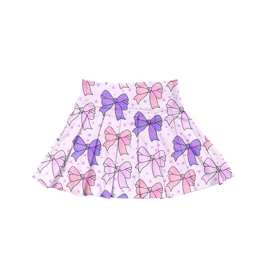 (Pre-order)GLK0119 Purple Bows Girls Summer Bottom Yoga Skirts
