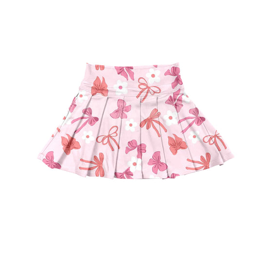 (Pre-order)GLK0120 Pink Bows Girls Summer Bottom Yoga Skirts