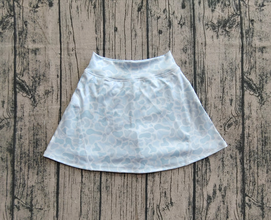 (Pre-order)GLK0129 Grey Camo Girls Summer Bottom Yoga Skirts