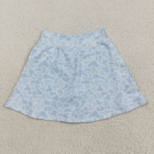 GLK0129 Grey Camo Girls Summer Bottom Yoga Skirts