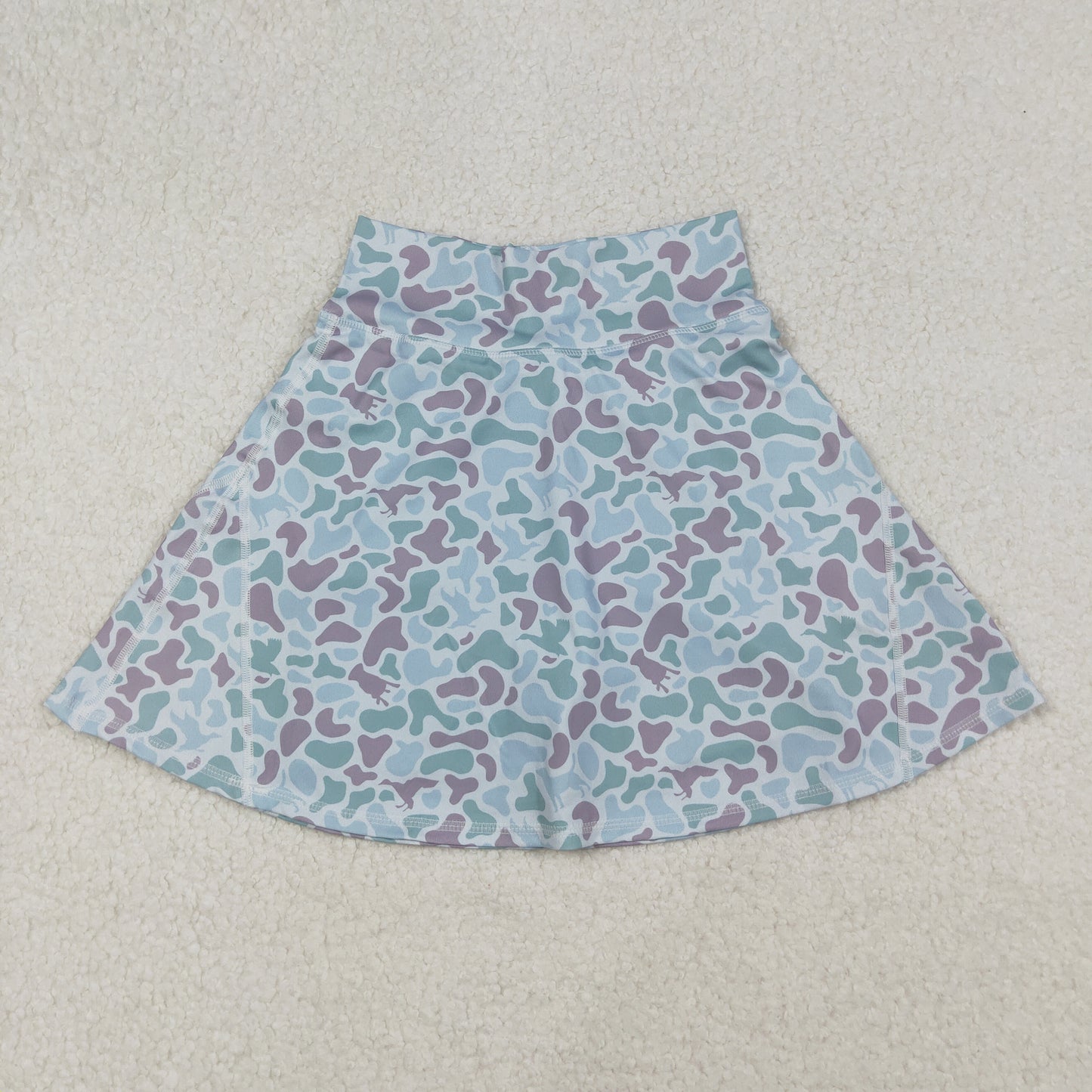 GLK0132 Adult Blue Purple Camo Print Woman Summer Bottom Yoga Skirts