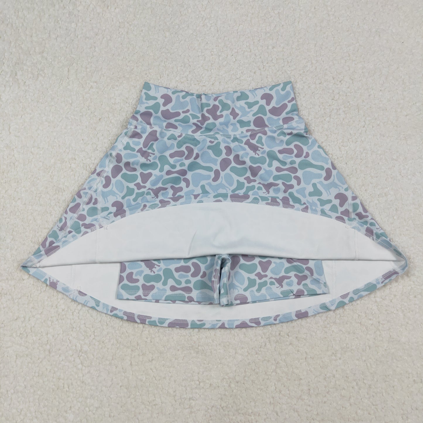 GLK0132 Adult Blue Purple Camo Print Woman Summer Bottom Yoga Skirts