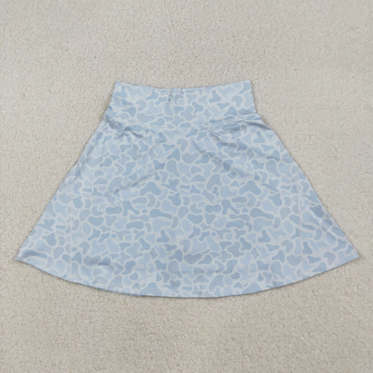 GLK0133 Adult Light Blue Camo Print Woman Summer Bottom Yoga Skirts